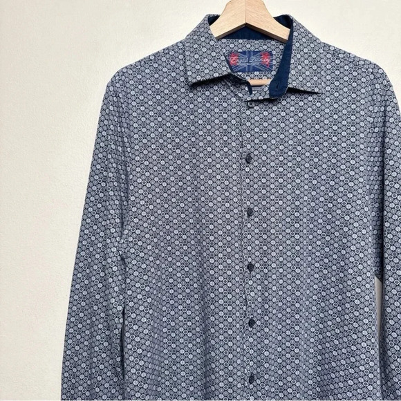 English  Laundry Mens Medium Stretch Fitted Knit Print Shirt - Picture 7 of 14